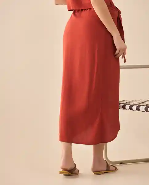 Falda Rojo Cinabrio Oscuro Talla M 641G002 Esprit