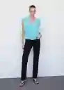 Blusa Sandro Azul Talla S Mujer Mango