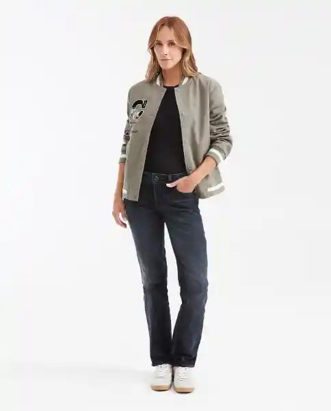 Chaqueta Bomber Embroidery Verde Cerro Oscuro Talla L Chevignon