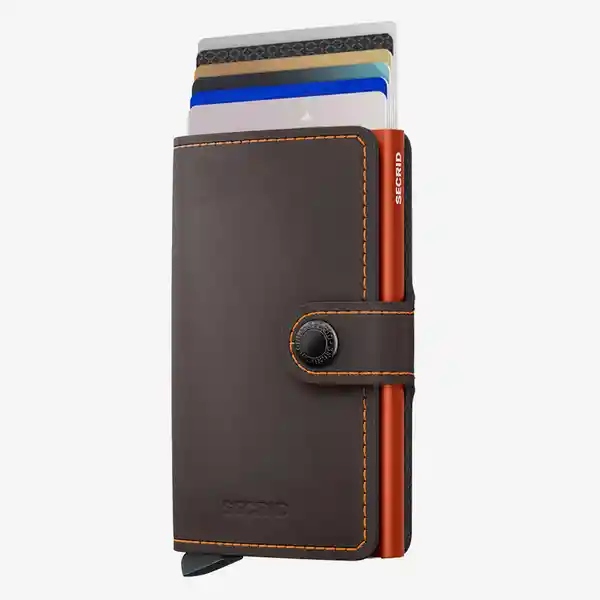Secrid Billetera Slim Con Mecanismo Patentado Marrón-Naranja