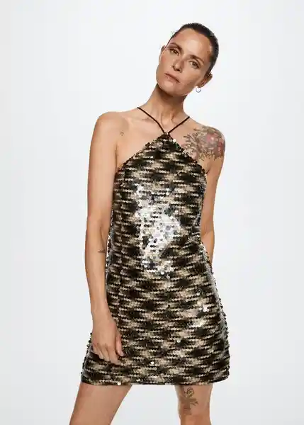 Vestido Disco Negro Talla S Mujer Mango