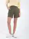 Short Denim Verde Agave Oscuro Talla 10 Mujer Naf Naf