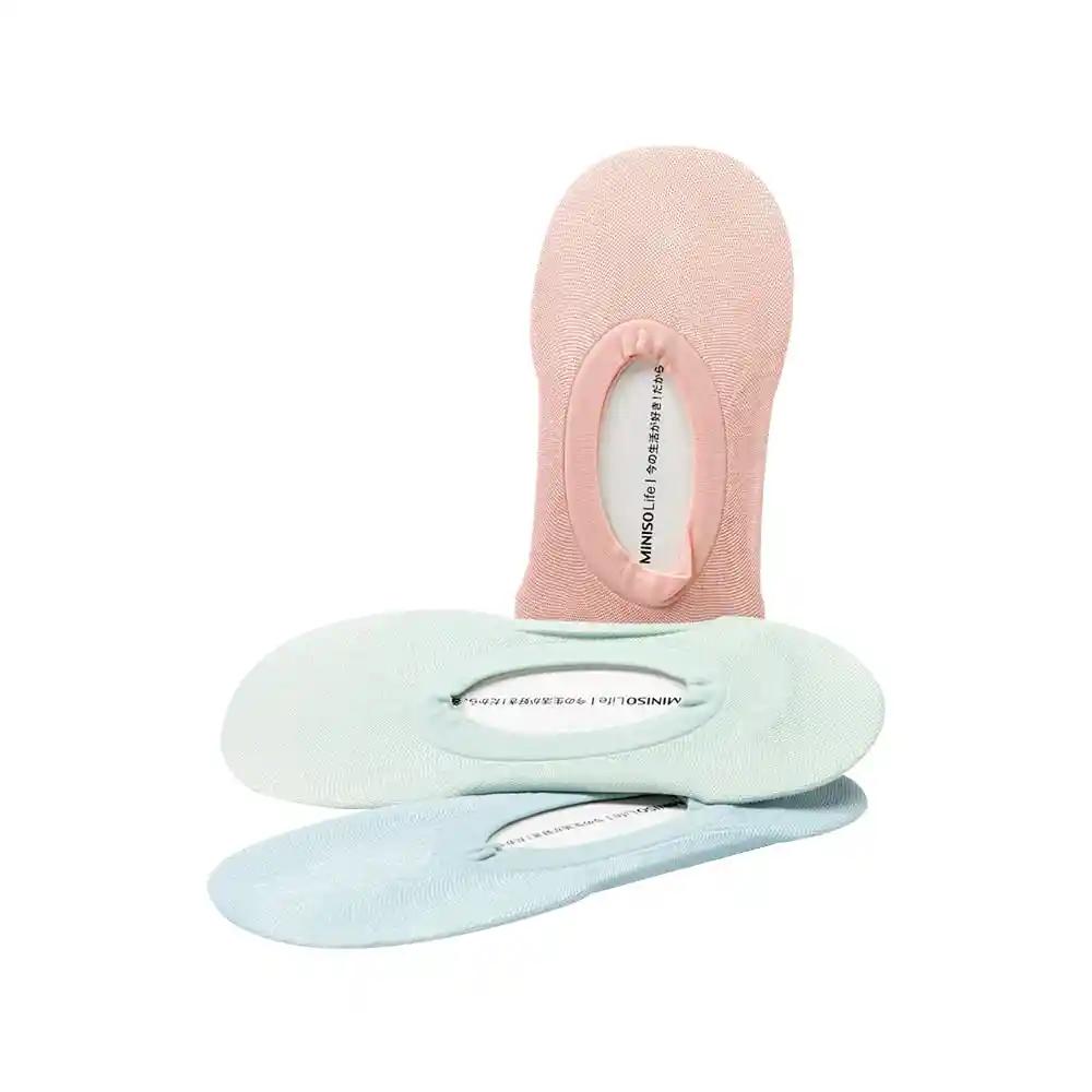 Miniso Calcetines Protector de Pie Para Mujer Rosa/Azul