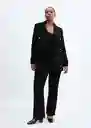 Abrigo Proa Negro Talla 24 Mujer Mango