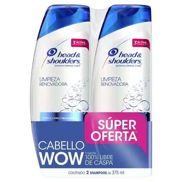 Head & Shoulders Pack Shampoo Limpieza Renovadora 375 mL x 2 Und