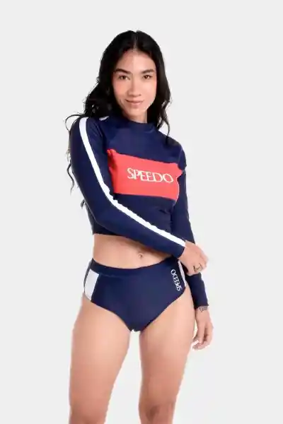 Crop Top Manga Larga Sunshine Block Jet Mujer Navy T. XXL Speedo