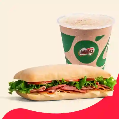 Sanduche con Granizado de Milo