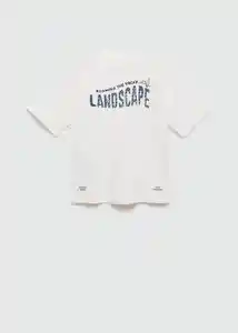 Camiseta Slub Off White Talla 08 Niños Mango