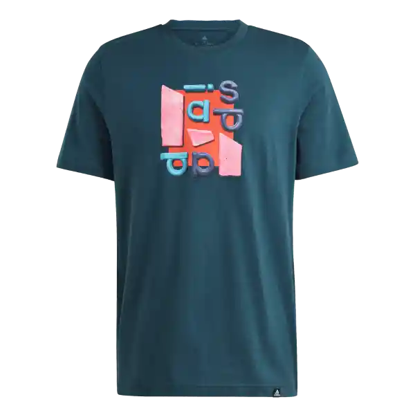Adidas Camiseta Pr 2Tone Manga Corta Hombre Verde Talla L