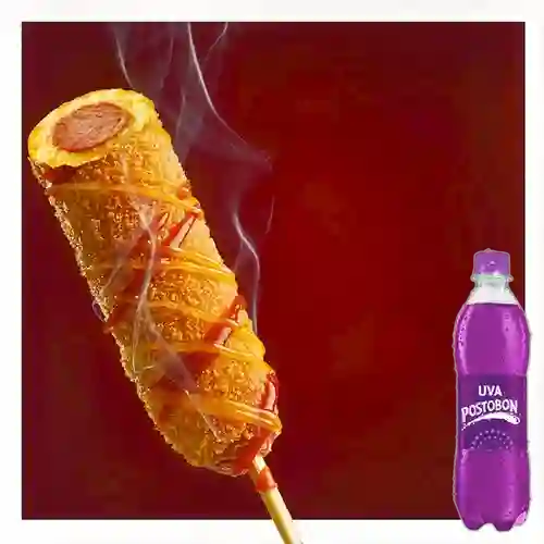 Combo Salchiqueso + Postobon Uva 400 ml