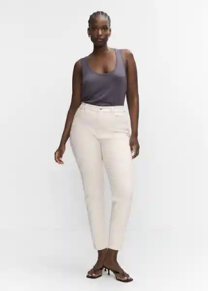 Jean Newmom Off White Talla 44 Mujer Mango