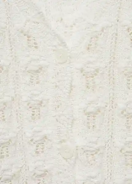 Chaqueta Cárdigan Colombo Off White Talla L Mujer Mango