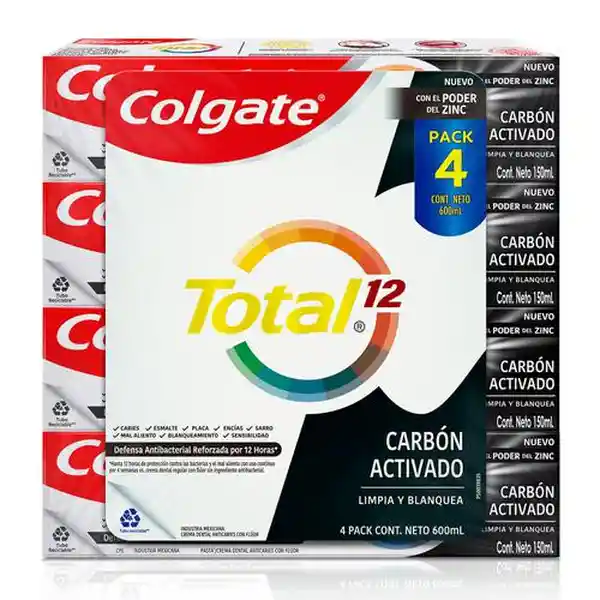 Colgate Pasta Dental Total 12 Carbón Activado