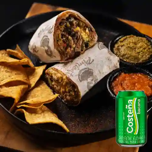 Combo Burrito + Cerveza Costeña Bacana Lta 330ml