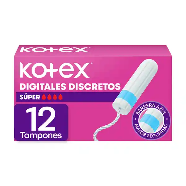 Tampón Digitales Kotex SÚper 12 Und