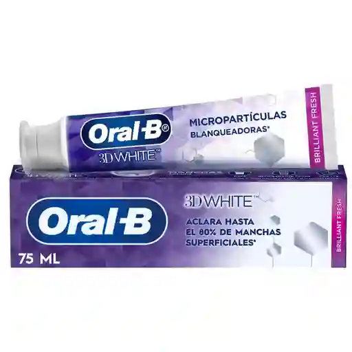 Crema Dental con Flúor Oral-B 3D White Brilliant Fresh 75ml