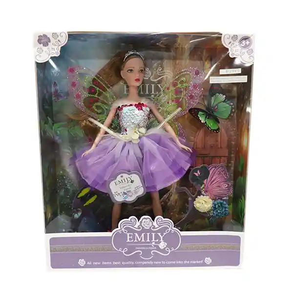 Faroplay Muñeca Fashion Emily Con Alas de 11.5" Flexible