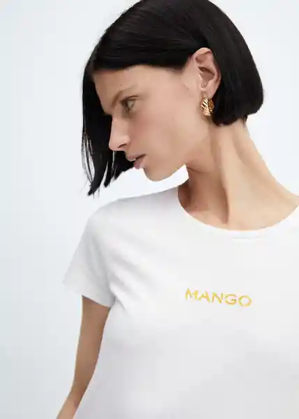 Camiseta Mangolog-H Blanco Talla L Mujer Mango