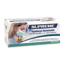 Supreme Tapaboca Desechable Elástico Negro