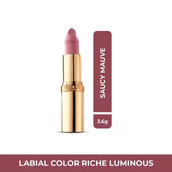 Labial L’Oréal Paris Colour Riche Luminous Saucy Mauve 3 gr