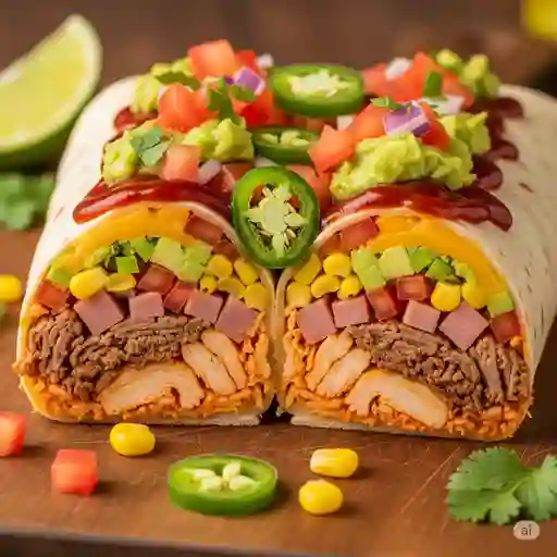 Burrito mixto (res y pollo)
