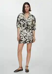 Vestido Ecuador Negro Talla L Mujer Mango