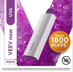 VEEV now Uva  vape de 5ml con 1800 puffs* y 3.5% de nicotina+