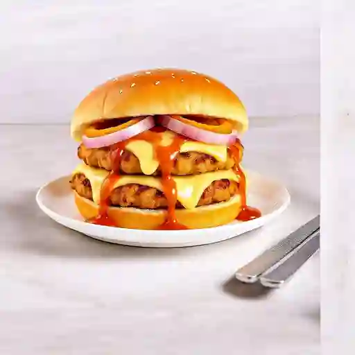 Hamburguesa Doble Pollo Del Rey