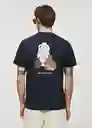 Camiseta Vasen Navy Talla XL Hombre Mango