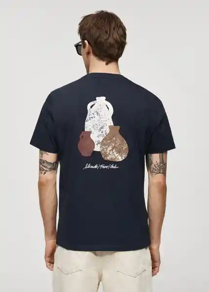 Camiseta Vasen Navy Talla XL Hombre Mango