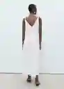 Vestido Trenza Blanco Talla M Mujer Mango
