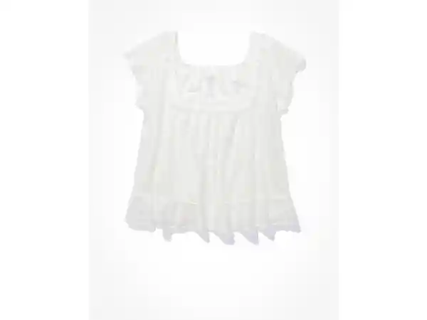 American Eagle Camiseta Vuelo Color Blanco Talla Small