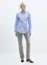 Camisa Máxima Azul Talla L Mujer Mango