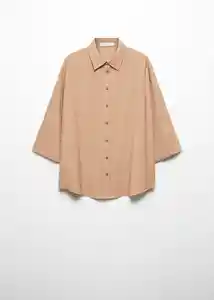 Camisa Crink-W Beige Talla XS Mujer Mango