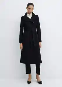 Abrigo Sirenita Negro Talla 26 Mujer Mango