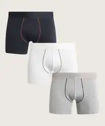 Pantaloncillo Pack X3 Bóxer Medio Algodón Unicolor Con Vena De Soporte Contrastada.