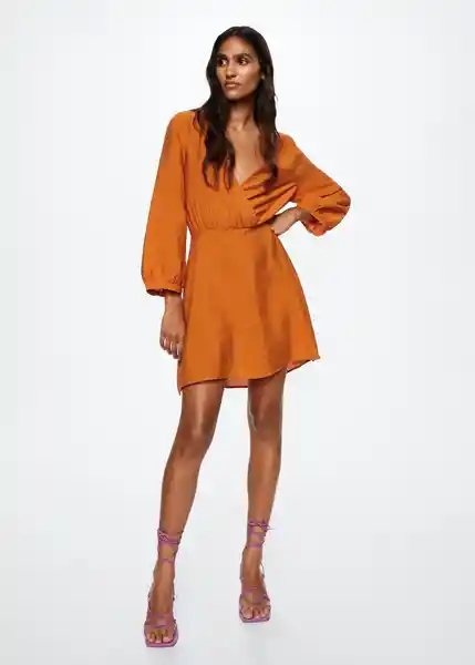 Vestido Amelie-W Naranja Talla Xs Mujer Mango