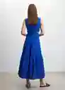 Vestido Capricor Azul Talla L Mujer Mango