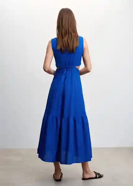 Vestido Capricor Azul Talla L Mujer Mango