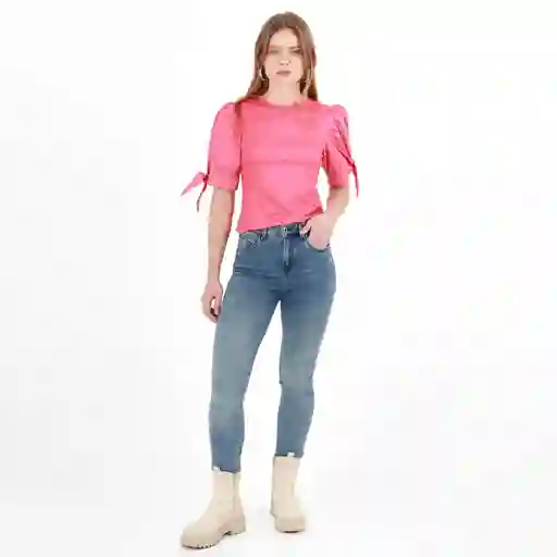 Jean Ilussion Tiro Medio Bota Recta Azul Talla 8 - 570732