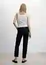 Pantalón Jean Straimum Tejano Negro Talla 34 Mujer Mango