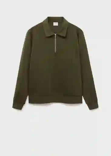 Buzo Sudadera Bolaz Oliva Talla L Hombre Mango