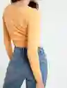  Camisa Tejido Not Naranja Postre Claro Mujer Talla L Naf-Naf 