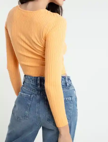  Camisa Tejido Not Naranja Postre Claro Mujer Talla L Naf-Naf 