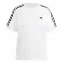 Adidas Camiseta 3 Stripe Tee Para Moda de Mujer Blanco Talla S