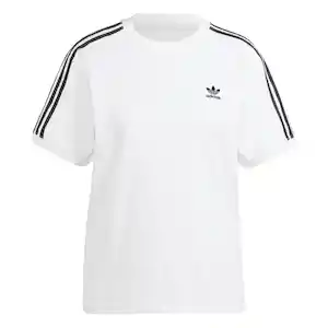 Adidas Camiseta 3 Stripe Tee Para Moda de Mujer Blanco Talla S