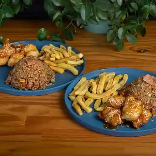 Combo para 2 arroz + pollo a la naranja