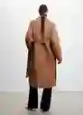 Abrigo Batin Camel Talla 28 Mujer Mango