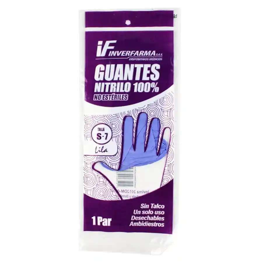 Inverfarma Guantes De Nitrilo Talla S Lila