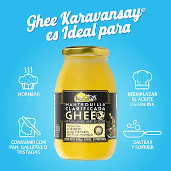 Karavansay Mantequilla Clarificada Ghee sin Sal